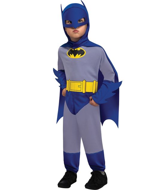 Batman The Brave and The Bold Toddler Romper Costume ** More details might be discovered at the image link. (This is an affiliate link). Toddler Batman Costume, Batman Costume For Boys, Superhero Toddler, Toddler Boy Costumes, Vintage Batman, Baby Batman, Batman Outfits, Batman Costumes, Costume Toddler