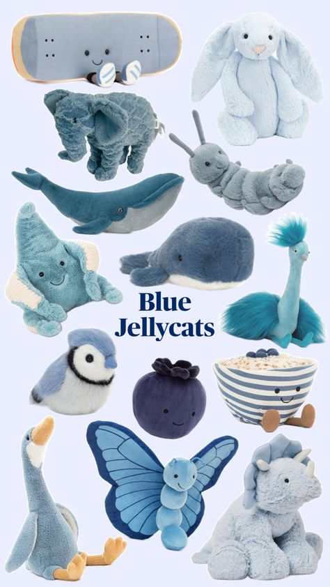 Jellycat Aesthetic, Jellycat Toys, Jellycat Stuffed Animals, Backpack Essentials, Cute Squishies, Crochet Dinosaur, Gift Inspo, Dream Gift, Blue Gift