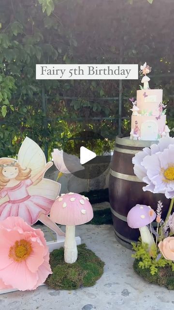 Large Flower Art on Instagram: "Another fairy birthday at @ggsfunranch ✨   #fairybirthday #fairyfirstbirthday" First Birthday Fairy Theme, Fairy Theme Birthday Cake, Fairy 1st Birthday Party Ideas, Fairy Cake Smash, Fairy First Birthday Cake, Fairy First Birthday Party, Fairy Themed Birthday Party, Fairy Theme, Fairy Garden Birthday Party