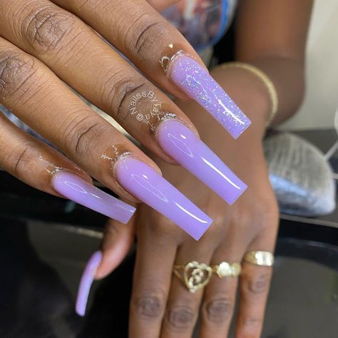 Purple Acrylic Nails Square, Long Purple Nails, Tapered Square Nails, Purple Acrylic Nails, Drip Nails, Ombre Acrylic Nails, Colored Acrylic Nails, Glow Nails, Long Acrylic Nails Coffin