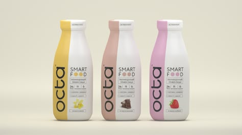 3D visualisation of Octa SmartFood on Behance Shake Packaging, Nutrition Packaging, Smart Food, Health Brand, Packaging Idea, Food Package, Labels Design, Nutrition Branding, Food F