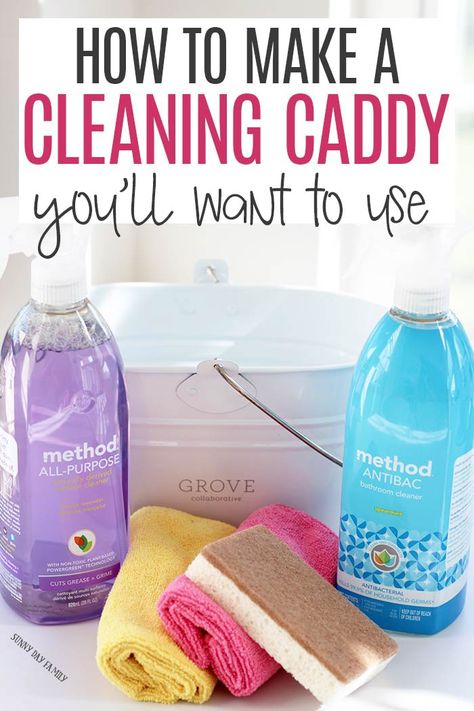 How to Make a Portable Cleaning Caddy You'll Want to Use Cleaning Caddy Ideas, Cleaning Caddy Essentials, Clean Everyday, Fly Lady, Cleaning Caddy, Cleaning Organization, Cleaning Essentials, Clean Baking Pans, Deep Cleaning Hacks