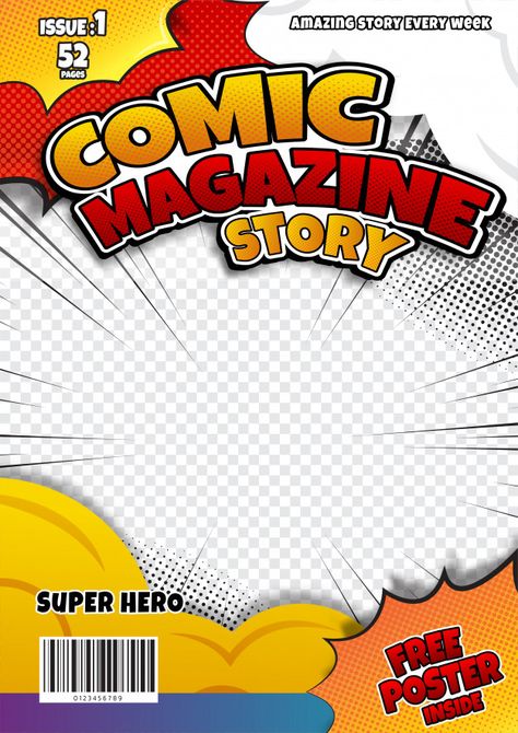 Design Magazine Cover, Magazine Cover Layout, Comic Book Page, Book Gif, Comic Template, Magazine Cover Template, Comic Book Template, Cover Page Template, Book Cover Page