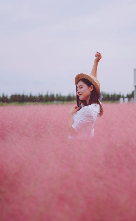 Lose yourself in the ethereal beauty of yourvery own pink Muhly Grass field. Stand tall amidst a sea of delicate hues, as nature's embrace surrounds you. Embrace the moment, embody the grace, and let the whispers of the wind carry you away. Pink Muhly Grass Ideas Landscape Design, Pink Muhly Grass Companion Plants, Pink Muhly Grass Korea, Purple Grass Aesthetic, Pink Grass, Grass Field, Ornamental Grasses, Ethereal Beauty, Stand Tall