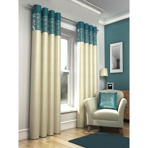 Skye Eyelet Curtains Teal 46" x 54"www.idealtextiles.co.uk Teal Curtains, Lily Ring, Voile Panels, Plain Curtains, Eyelet Curtains, Red Curtains, Home Curtains, Curtain Designs, Colorful Curtains