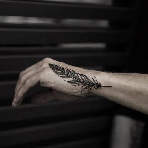 Oscar Akermo, Feather Tattoo For Men, Feather Tattoo Black, Small Feather Tattoo, Bracelet Tattoo For Man, Feather Tattoo Meaning, Tiny Bird Tattoos, Tattoo Quotes For Men, Native Tattoos