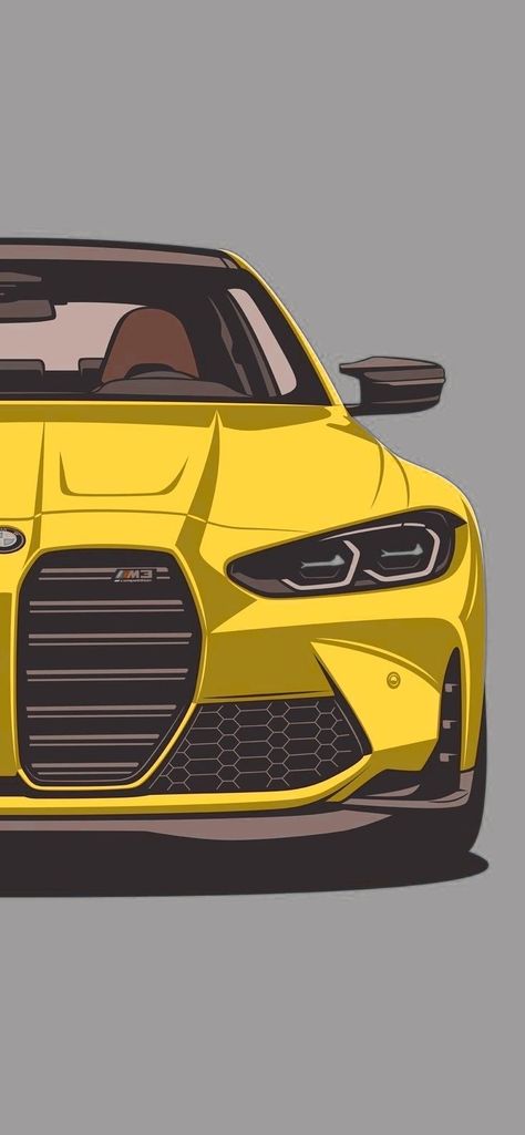 Bmw Art Car Wallpaper, Bmw Art Wallpaper, Bmw M4 Drawing, Bmw Cartoon, Bmw Drawing, Phone Wallpapers Vintage, Bmw Art, Toyota Supra Mk4, Sports Car Wallpaper