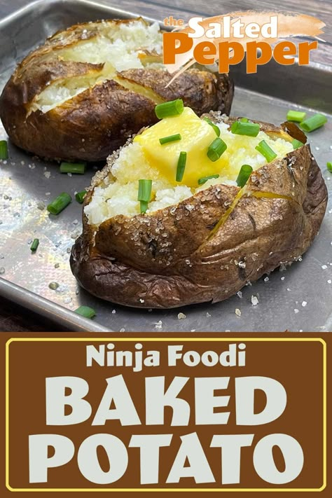 Ninja Foodi Meals, Ninja Foodi Possible Cooker, Ninja Grill Recipes, Grilled Baked Potatoes, Air Fries, Ninja Foodi Grill Recipes, Air Fryer Ninja Foodi, Wood Fire Grill, Ninja Woodfire Grill