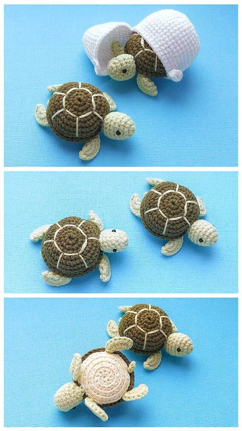 Crochet Turtle Pattern Free, Crochet Turtle Pattern, Turtle Crochet, Crochet Turtle, Pola Amigurumi, Crochet Animals Free Patterns, Turtle Pattern, Crochet Amigurumi Free, Free Amigurumi Patterns