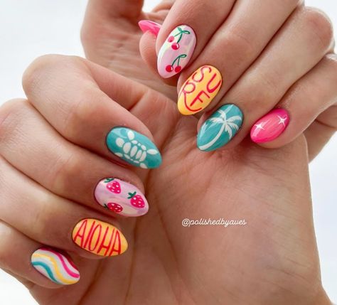 Surfer Nails, Coast Nails, Vaca Nails, Summer Beach Nails, Preppy Inspo, Cruise Nails, Spring Break Nails, Beachy Nails, Summer Nail Ideas