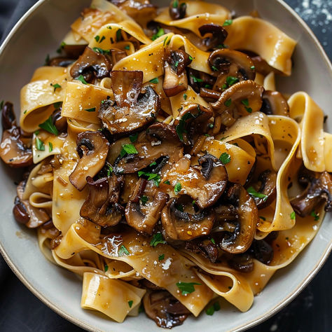 Caramelized Wild Mushroom Pappardelle Pasta - Easy DIY Recipes Caramelized Wild Mushroom Pappardelle Pasta, Wild Mushroom Pasta Recipes, Pappardelle With Mushrooms, Mushroom And Onion Pasta, Italian Mushroom Pasta, Italian Mushroom Recipes, Mushroom Ragu Pasta, Beef Pappardelle Recipes, Mushroom Garlic Pasta