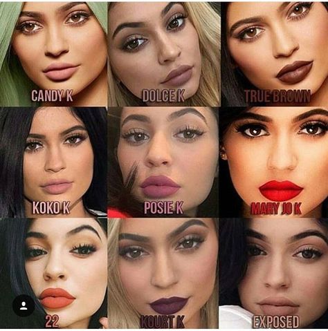 Pinterest @ Schneider24 Kylie Jenner Lipstick Shades, Velvet Teddy Mac, Maquillage Kylie Jenner, Mac Brave, Koko K, Kylie Jenner Lip Kit, Mac Velvet Teddy, Kylie Lipstick, Kylie Makeup