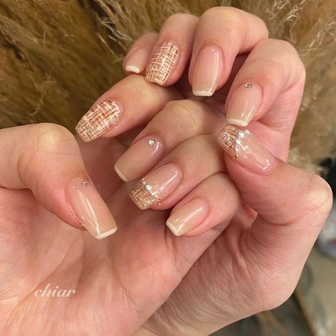 Short Coffin Korean Nails, Cute Korean Fall Nails, Korean Coffin Acrylic Nails, Korean Gel Nail Designs, Pretty Nails Aesthetic, Pink Nails Acrylic Coffin, Nails Cottagecore, Nails Chinese, Cottagecore Nails