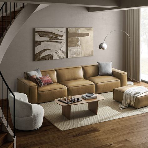 Extra Deep Sofa, Most Comfortable Couch, Best Online Furniture Stores, Best Leather Sofa, Sofa With Ottoman, Deep Sofa, Comfortable Couch, Sofa Colors, Living Room Sets Furniture