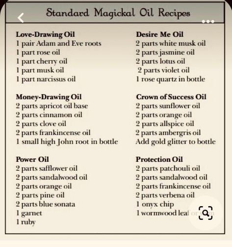 Witches Oil Recipes, Magickal Oil Recipes, Success Oil Recipe Witchcraft, Crown Of Success Oil Recipe, Cursing Oil Recipe, Love Oil Recipe Witchcraft, Success Oil Recipe, Spell Oil Recipe, Witchy Oils