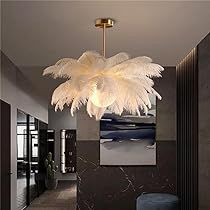 Feather Layers, Chandelier Contemporary, Feather Chandelier, Fitted Bedrooms, Glass Shield, Elegant Chandeliers, Hanging Ceiling, White Chandelier, Salon Ideas