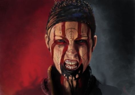 ArtStation - Senua, Iskander Adilov Senua Hellblade Art, Senua Hellblade, Outlast Trials, Viking Makeup, Senuas Sacrifice, Raven Costume, Game Change, Game Characters, Video Game Characters