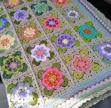 Ravelry: SewWooly's Faded Painted Roses Blanket ✉️ Crochet Neck Scarf, Baby Frocks Design, Vintage Crochet Dress, Aesthetic Crochet Patterns, Crocheting For Beginners, Roses Crochet, Vintage Crochet Dresses, Crochet Patterns Ideas, Crochet Flower Blanket