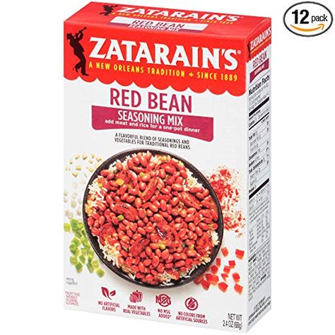 Amazon.com : Zatarain's Red Bean Seasoning, 2.4 oz (Pack of 12) : Mixed Spices And Seasonings : Grocery & Gourmet Food Bean Seasoning, Pantry Stock, Rice Seasoning, Red Beans And Rice, Vegetable Rice, How To Cook Beans, One Pot Dinner, Seasoned Rice, Red Bean