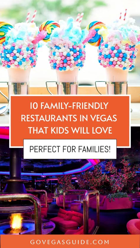 We’ve handpicked these family-friendly restaurants in Las Vegas based on factors like affordability, portion sizes, a fun theme, and kids menu specials! Best Food In Las Vegas, Vegas For Kids, Kid Friendly Las Vegas, Restaurants In Vegas, Las Vegas Family Vacation, Las Vegas Eats, Las Vegas With Kids, Restaurants In Las Vegas, Kids Restaurants