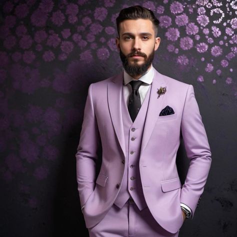 Mens Lavender Suit, Lavender Wedding Suit Grooms, Lavender Suit, Groom Party, Purple Suit, Purple Suits, Wedding Suits Groom, Suit For Men, Slim Fit Suit