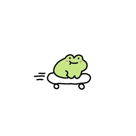 Duck And Frog Drawing, Cute Frog Doodles, Frog Profile Picture, Cute Duck Doodle, Frog Cartoon Drawing, Easy Frog Drawing, Green Doodles, Turtle Doodle, Cute Frog Cartoon