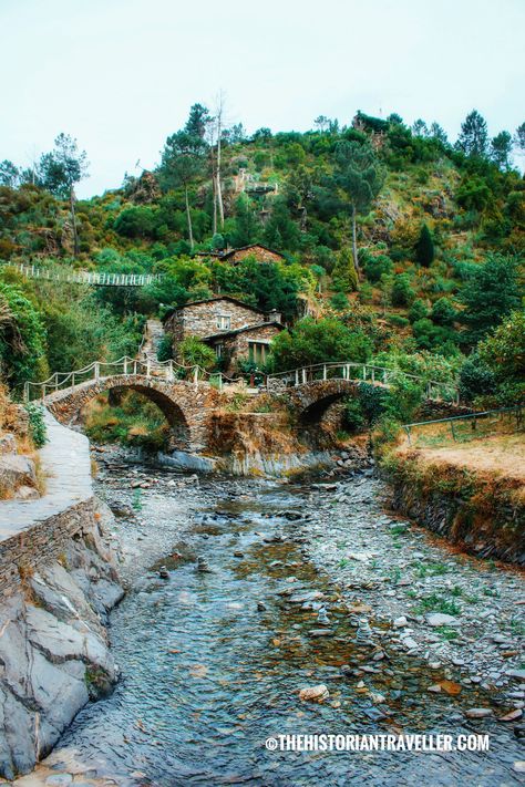 Visiting Foz d'Égua in Portugal. A Hobbit village – The Historian Traveller Village In The Woods, Hobbit Village, Pirate Vibes, River Village, Forest Village, Lakeside Village, The Historian, Fantasy Village, Portfolio Project