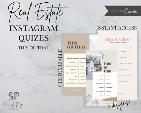 Real Estate Instagram Quiz This or That Social Media | Etsy This Or That Questions Real Estate, Real Estate Instagram, Marketing Real Estate, Listing Presentation, Rain Shower, Real Estate Marketing, Instant Download Etsy, Trivia, Media Marketing