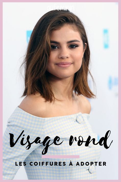 Les plus jolies coiffures pour les visages ronds #cheveux #coiffure #coupe #visage #rond #selenagomez #carré #aufeminin #beauté Round Face Hairstyles Long, Hair Rods, Hairstyle For Chubby Face, Long Hair Waves, Round Face Makeup, Geometric Hair, Medium Cut, Short Hair Tutorial, Fresh Hair