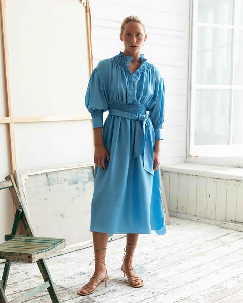 TEIJA Blue Agnes dress in Silk twill. #TEIJA #Summer2024 #Azurblue Silk Twill, Silk, On Instagram, Blue, Instagram