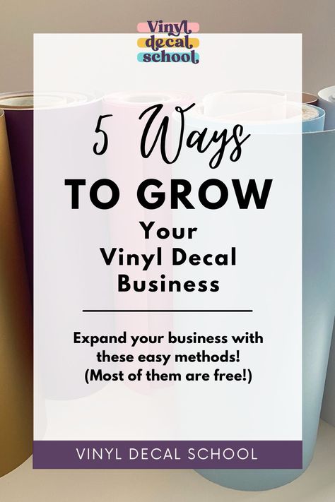 If you’re at a point where you’re making sales, but you could be doing more, then I have 5 ideas for you to help grow your vinyl decal business! Decal Business, Vinyl Business, Craft Office, Signs Business, How To Use Cricut, Acrylic Signs, Cricut Tips, Business Sales, Diy Vinyl