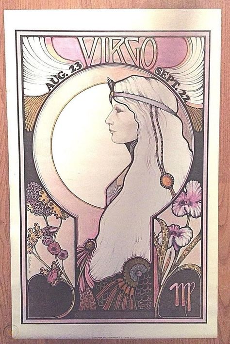 Zodiac Art Virgo, Zodiac Butterfly, David Palladini, Virgo Card, Virgo Poster, Virgo Art, Virgo Birthday, Astrology Virgo, Astrology Art