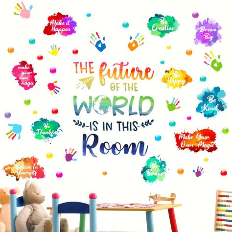 Kids Wall Decals Classroom Decals Colorful Inspirational Wall Decals Daycare Decals Playroom Wall Decor Motivational Wall Decals Positive Saying Sticker. Daycare Decals, Classroom Decals, Vinyl Painted, Inspirational Wall Decals, Family Wall Decals, Classroom Wall Decor, Neutral Wall Decor, Kids Room Wall Decals, Playroom Wall Decor