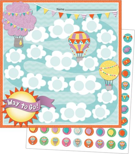 Air Balloon Classroom Theme, Hot Air Balloon Classroom Theme, Hot Air Balloon Classroom, Doors Decoration, Yearbook Idea, Incentive Charts, Year 1 Classroom, Positive Behavior Rewards, High Scope