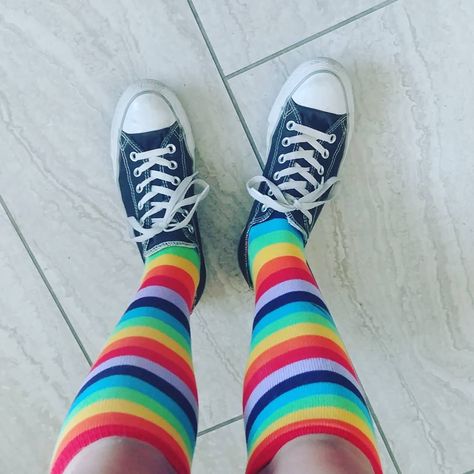 I got new rainbow socks at @hottopic and i love them #converse #rainbowaesthetic #rainbow #rainbowcore Rainbowcore Aesthetic, Rainbowcore Fashion, Scene Emo Aesthetic, Socks Aesthetic, Picture Organization, Lemon Demon, Rainbow Socks, Emo Aesthetic, Color Aesthetic