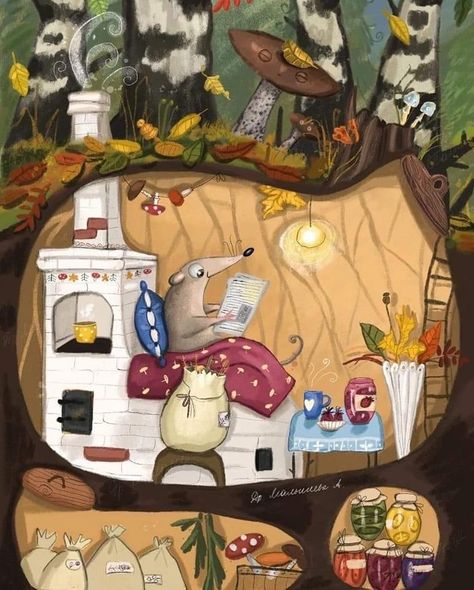 Cozy Critters, Houses Clipart, Brambly Hedge, Mouse Illustration, Mouse Art, Storybook Art, Single Life, Cute House, Fairytale Art