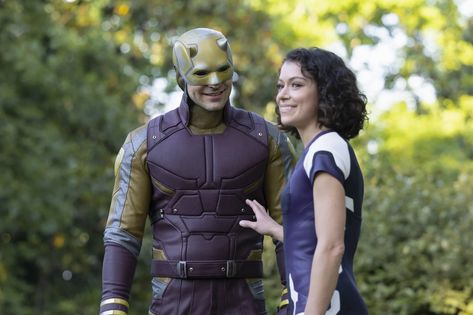 Tatiana Maslany as Jennifer Walters and Charlie Cox as Daredevil Daredevil Show, Daredevil Suit, Daredevil Series, Finn Jones, Miss Hulk, Mike Colter, Green Army Men, Daredevil Matt Murdock, Jennifer Walters