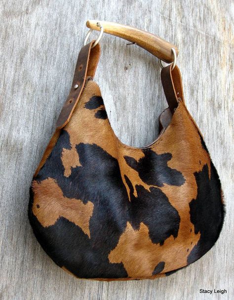 Spotted Hair On Cowhide Leather Hobo Bag with Horn Leather Hobo Bags, Sacs Design, Large Hobo Bag, Hobo Bags, Leather Hobo Bag, Hobo Handbags, Cute Bags, Leather Hobo, Beautiful Bags