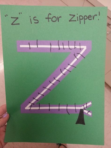 Final letter!  "z" is for zipper! Z Is For Zipper, Letter Z Crafts, Preschool Letter Crafts, Alphabet Crafts Preschool, Abc Crafts, Alphabet Letter Crafts, Kindergarten Letters, Zipper Crafts, Alphabet Crafts