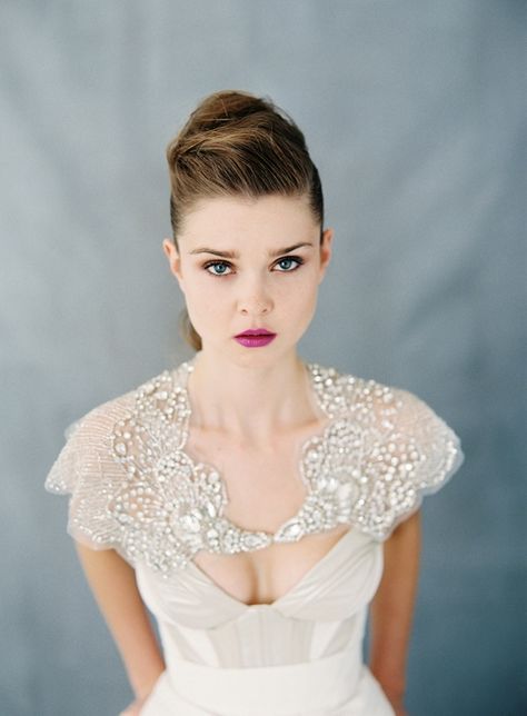 The 20 Most Stunning Bridal Capelets | Bridal Musings Wedding Blog Beaded Bolero, Wedding Dress Cover, Wedding Capelet, Bridal Capelet, Carol Hannah, Bridal Bolero, Bridal Cape, Bridal Musings, New Accessories