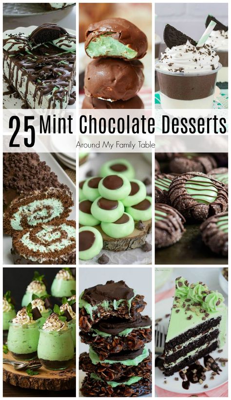 These 25 chocolate mint dessert recipes are sure to satisfy your sweet tooth.  Chocolate and Mint are a match made in dessert heaven! Mint Dessert Recipes, Mint Recipes Dessert, Mint Dessert, St Patricks Food, Mint Chocolate Desserts, Mint Desserts, Mint Recipes, Chocolate Mint, Sweet Snacks Recipes