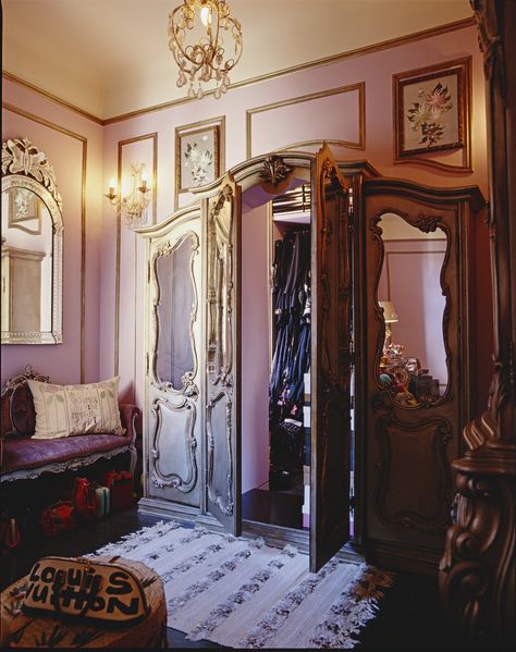 "Like in 'The Lion, the Witch and the Wardrobe', this armoire mounted on the wall, opens to reveal a secret world...a hidden room that I use for a closet." Secret Passages, Hidden Rooms, Dream Closets, Secret Rooms, Paris Apartments, Door Installation, Elle Decor, My Dream Home, Future House