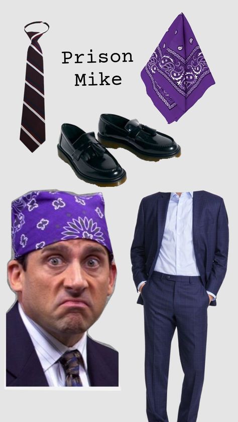 #prisonmike #office Office Space Costume, The Office Outfits Show, Michael Scott Costume, Dwight Schrute Costume, The Office Halloween Costumes, Costumes For The Office, Jim The Office, The Office Costumes, The Office Halloween