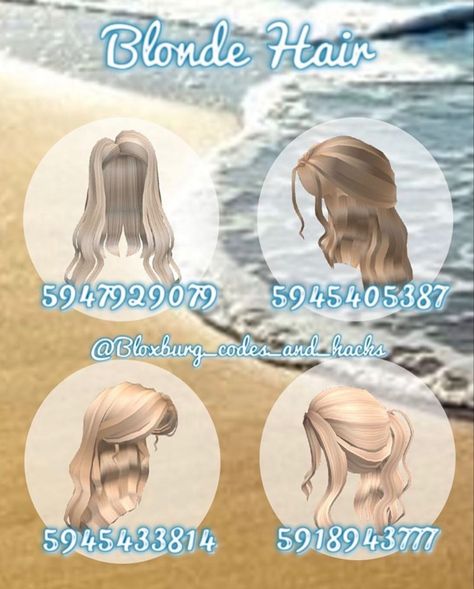 Roblox Codes Hair, Blonde Hair Roblox, Bloxburg Tips, Blonde Hair Codes, Messy Blonde Hair, Codes Bloxburg, Cute Blonde Hair, Bloxburg Clothes, Blox Burg