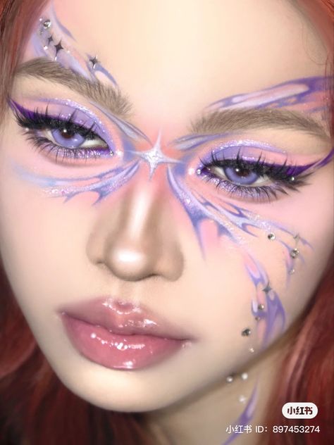 Funky Makeup, Cute Eye Makeup, Rave Makeup, Purple Makeup, Ethereal Makeup, Unique Makeup, Dope Makeup, Eye Makeup Designs, Fairy Makeup