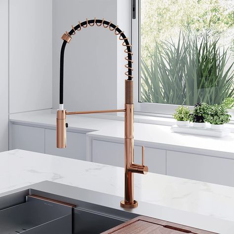 Swiss Madison Well Made Forever SM-KF72RG Chalet Single Handle, Pull-Down Kitchen Faucet in Rose Gold: Amazon.com: Tools & Home Improvement Rose Gold Faucet, Taupe Kitchen, Rose Gold Kitchen, Gold Faucet, Brass Kitchen Faucet, Pull Out Kitchen Faucet, Gold Fixtures, Single Handle Kitchen Faucet, Wayfair Furniture