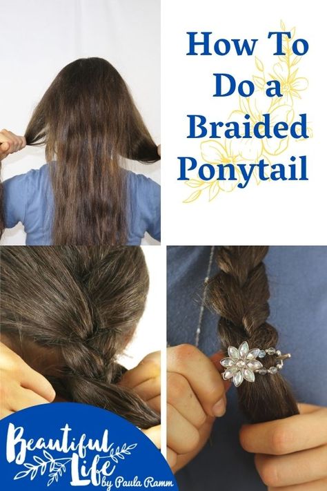 How To Do Plaits On Yourself, How To Do A Braid On Yourself, Long Hair Braids Easy, A Braided Ponytail, Side Braids For Long Hair, Short Bob Pixie, Braid Your Hair, Hair Step By Step, Side Braids