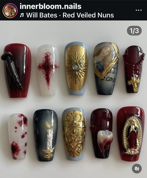 Over The Garden Wall Nails, Wall Nails, End Of Times, Goth Nails, Nail Art Inspo, Over The Garden Wall, Summer Set, Nail Paint, Till The End