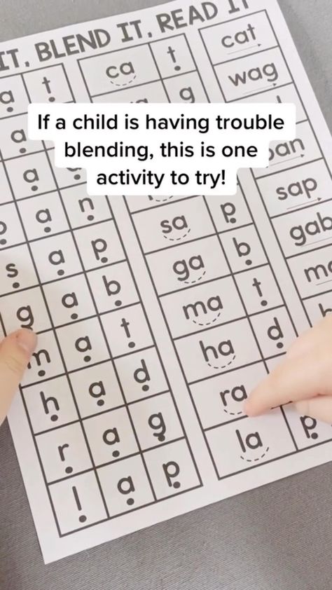 There are several things you can try if a student is having trouble blending. Successive blending is one of them! Have students say the… | Instagram Blending Practice First Grade, Letter Sound Activities First Grade, Help With Blending Sounds, Blending Activities First Grade, Blending Two Letter Sounds, Blending Sounds Kindergarten, First Sound Fluency Kindergarten, Blending Letter Sounds Activities, Science Of Reading First Grade