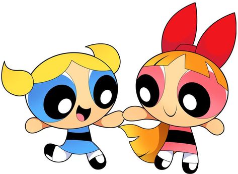 Credit to original artist Bubbles And Blossom, Powerpuff Girls Bubbles, Ppg And Rrb, The Powerpuff Girls, The Powerpuff, Puff Girl, Best Sister, Powerpuff Girls, Original Artists